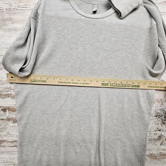 Skims Mens XL Waffle Long Sleeve Top Light Heather Gray Soft Cozy Base Lounge - Picture 6 of 7